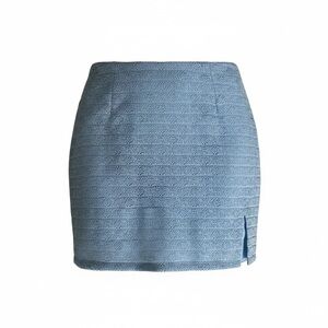 Le Lis Lace Overlay Light Blue Mini Skirt